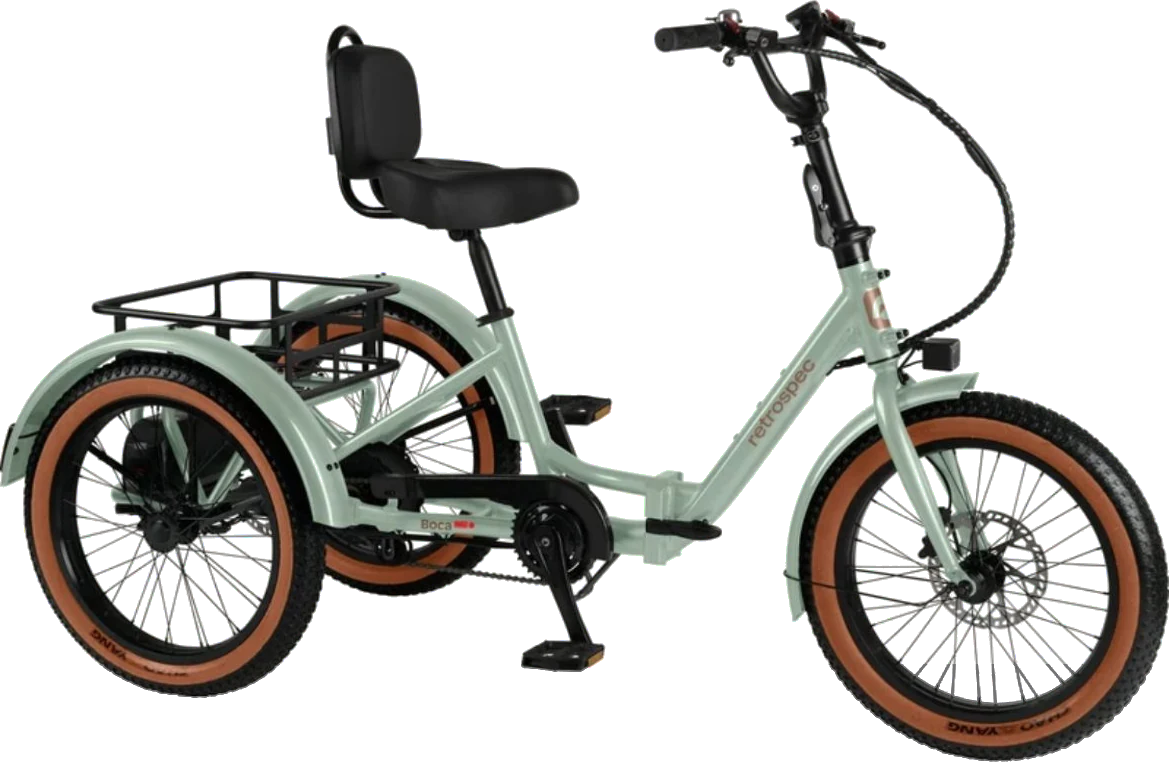 Retrospec Boca Rev e-trike, three-quarter view